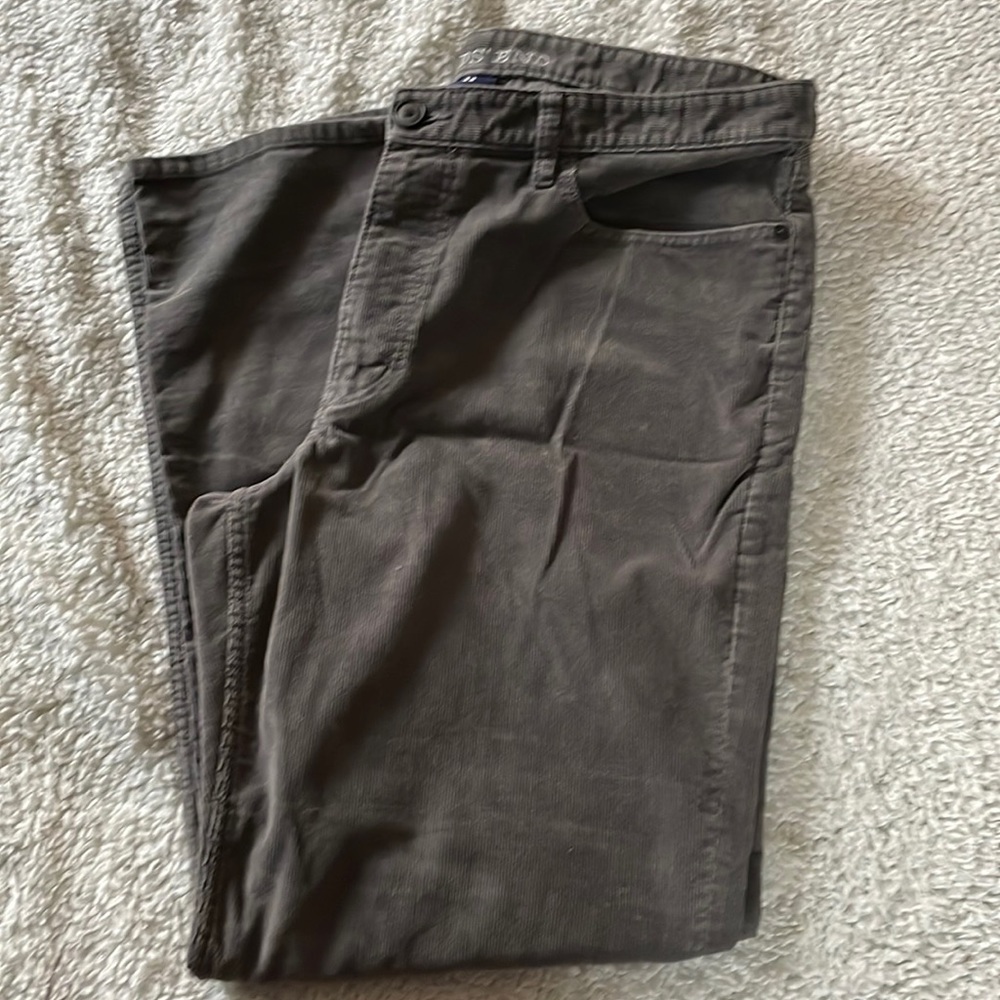Lands End Traditional Fit Mens Corduroy Gray Pants size 38